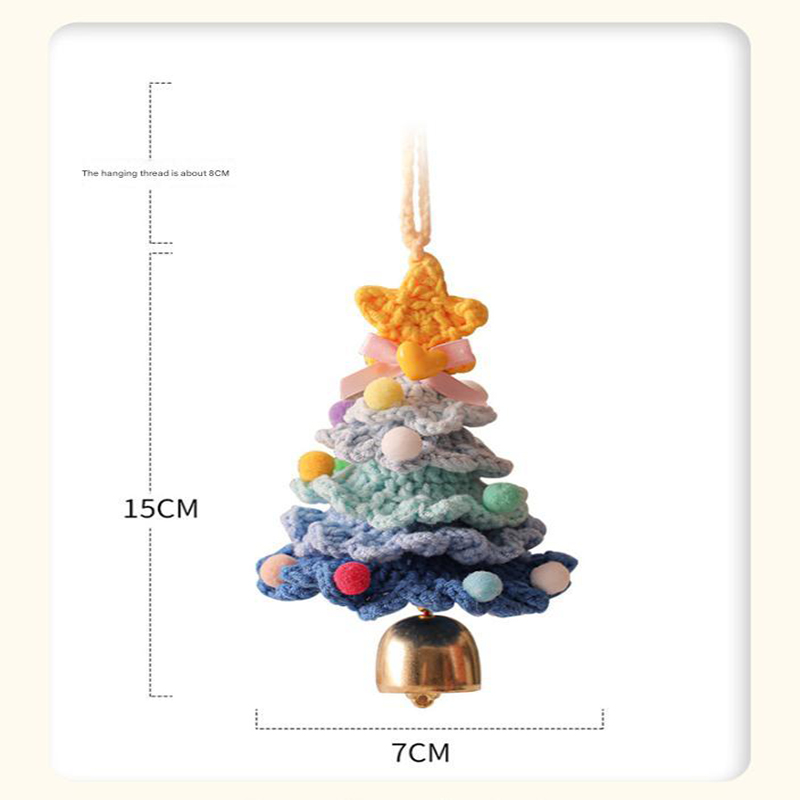 2 Pcs Handmade Crochet Christmas Tree Ornament - Plush Knitted Decoration with view 5