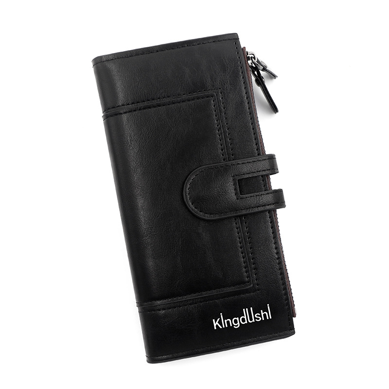 Black Women's Stylish Long Wallet - Multi-Card Slot PU Leather Clutch with