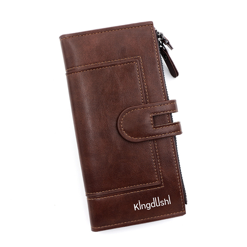Dark brown Women's Stylish Long Wallet - Multi-Card Slot PU Leather Clutch