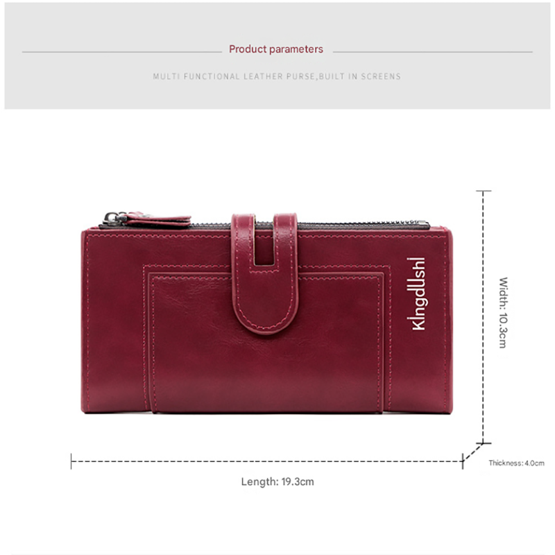 Light coffee Women's Stylish Long Wallet - Multi-Card Slot PU Leather Clutch view 4