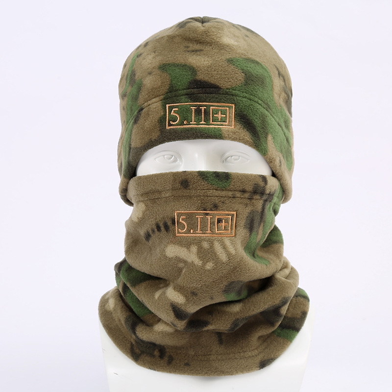 Ruins Green Outdoor Thermal Fleece Balaclava - Windproof Cycling Hat & Neck