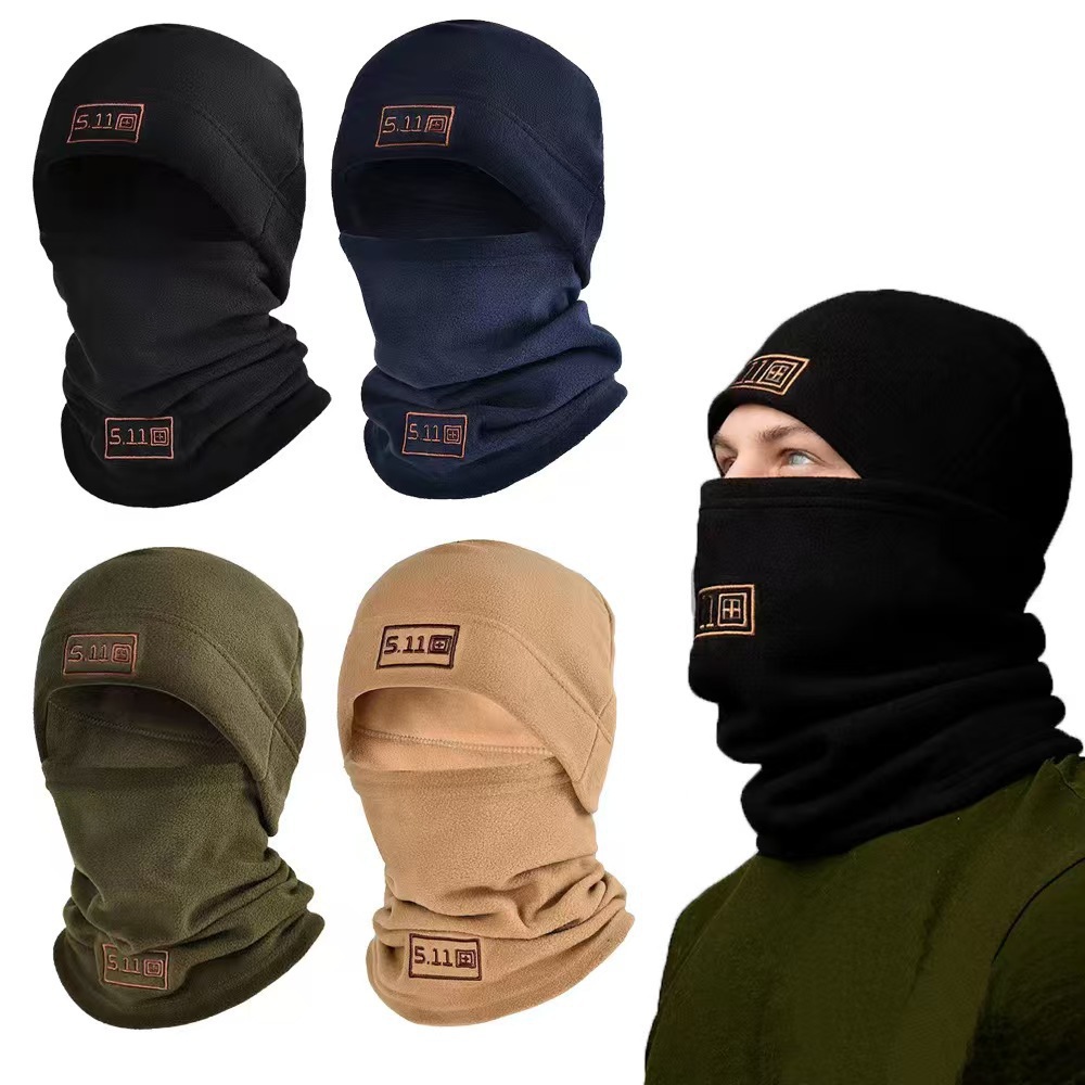 Ruins Green Outdoor Thermal Fleece Balaclava - Windproof Cycling Hat & Neck view 3