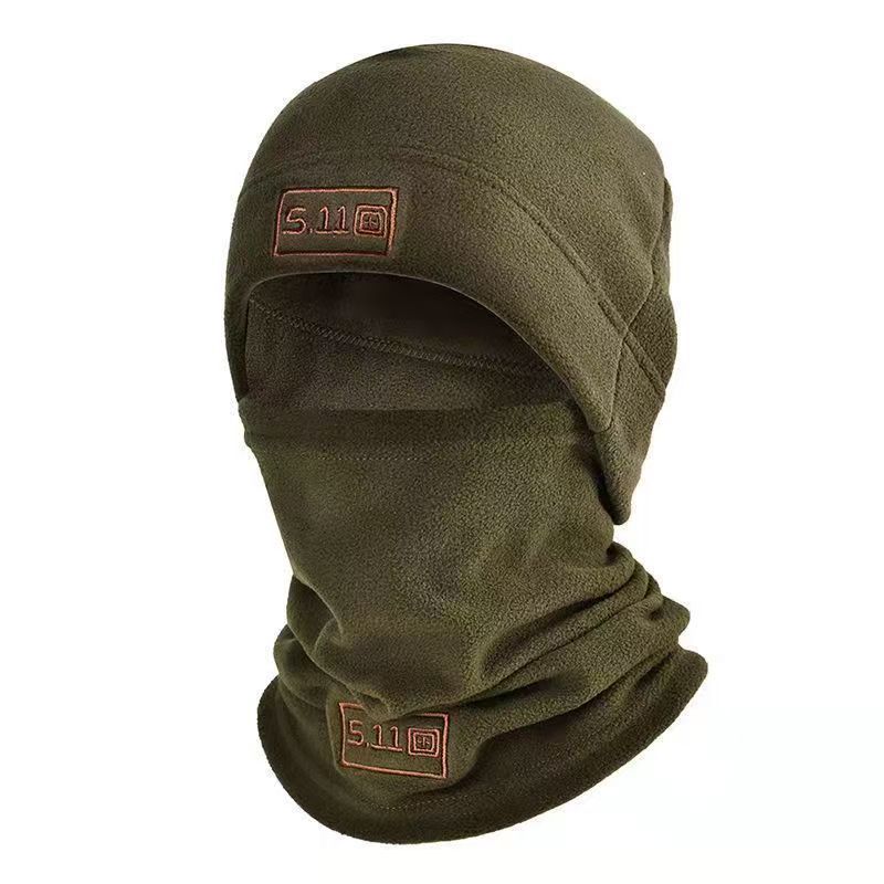 Military green Outdoor Thermal Fleece Balaclava - Windproof Cycling Hat & Neck