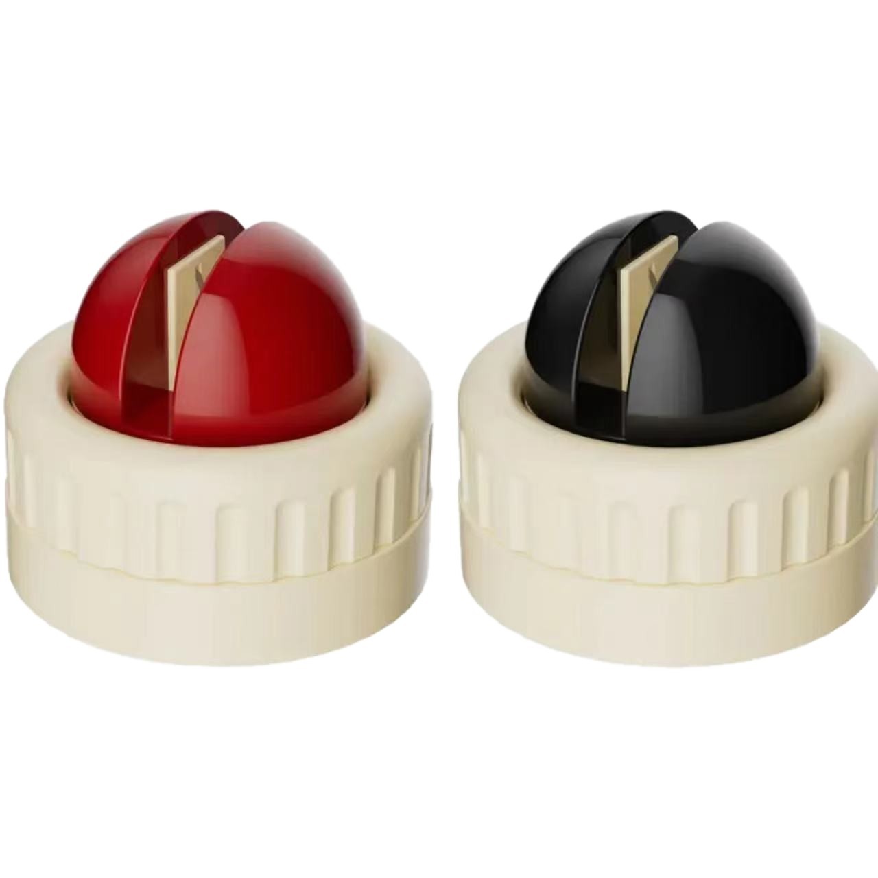 Two red pieces and two black pieces Powerful Suction Kitchen Knife Sharpener