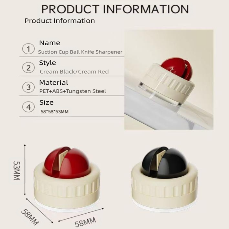 Two red pieces and two black pieces Powerful Suction Kitchen Knife Sharpener view 5