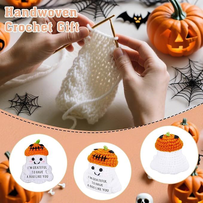 2 PCS White Spooky & Sweet: Handmade Crocheted Ghost Doll - Halloween Party & view 2