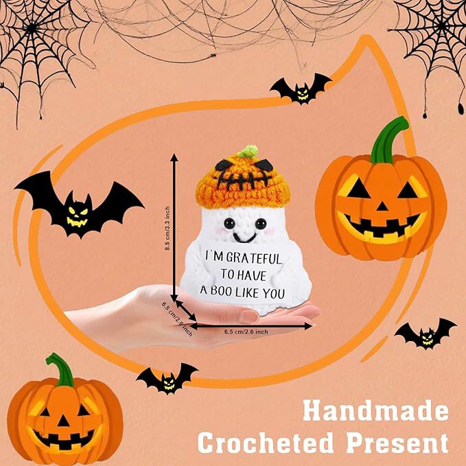 2 PCS White Spooky & Sweet: Handmade Crocheted Ghost Doll - Halloween Party & view 4
