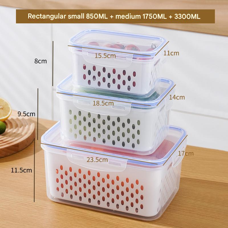 Blue Food-Grade Refrigerator Storage Container Set – Ventilated