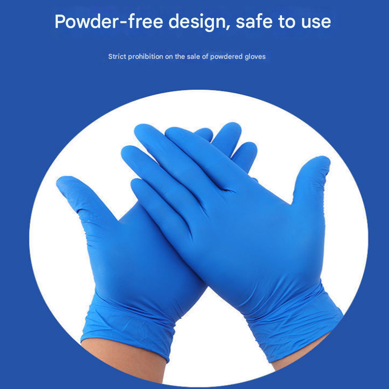 100 glovesBlack Premium Disposable Nitrile Gloves - Powder-Free & Extra view 2