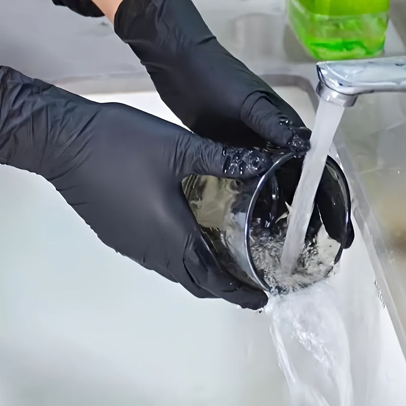 50 Pairs Black Premium Disposable Nitrile Gloves - Powder-Free view 2