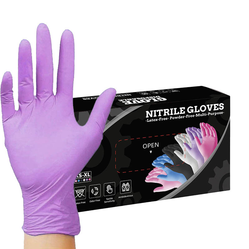 50 Pairs purple Premium Disposable Nitrile Gloves - Powder-Free