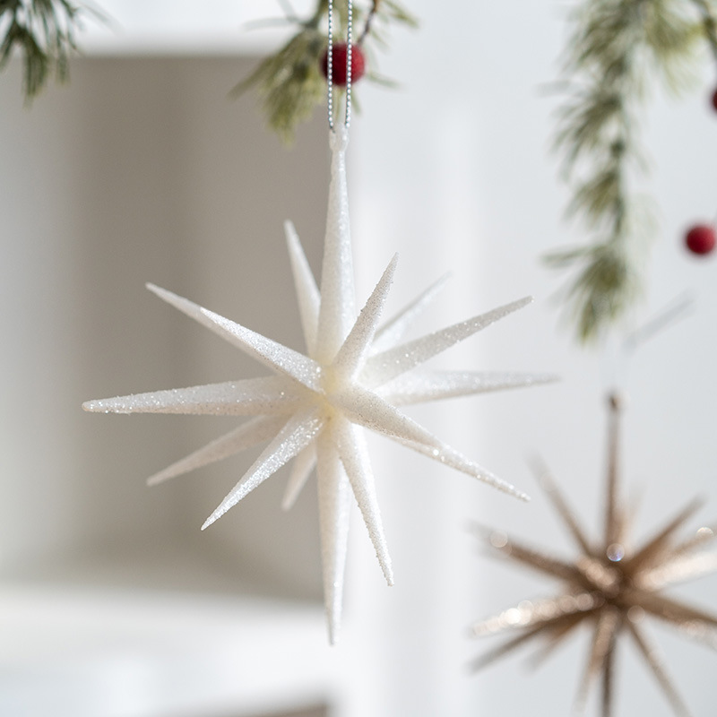 5-PCS Transparent New Christmas Ornament - Starburst Hanging Decor for Tree view 4