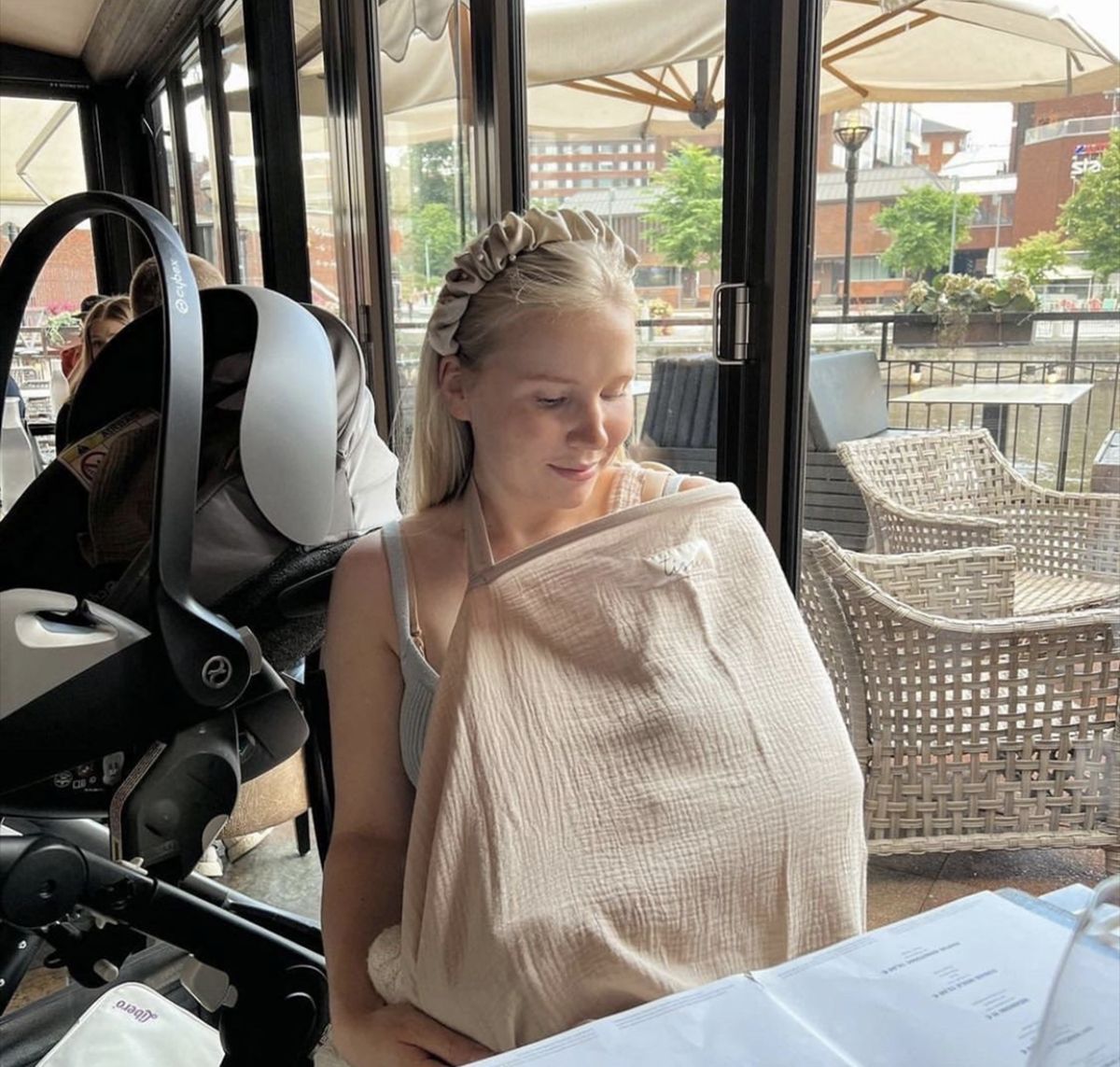 Flowers in full bloom Soft Muslin Cotton Nursing Cover - Breathable view 3