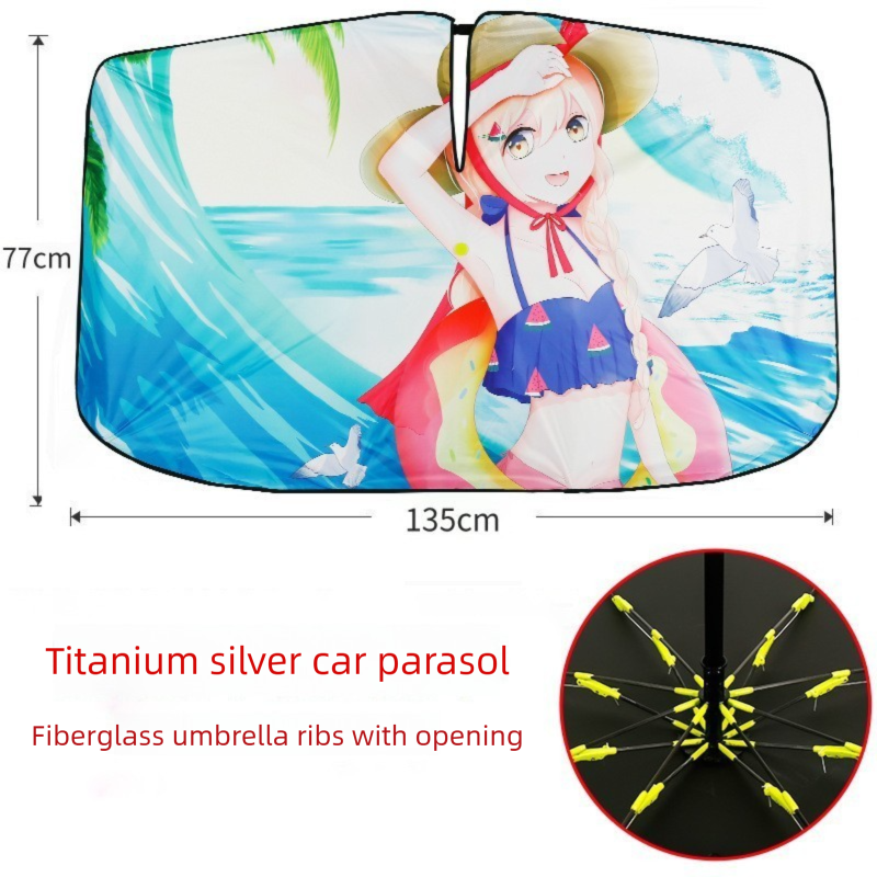 Summer Girl Foldable Car Windshield Sun Shade Umbrella - Ultimate UV & Heat