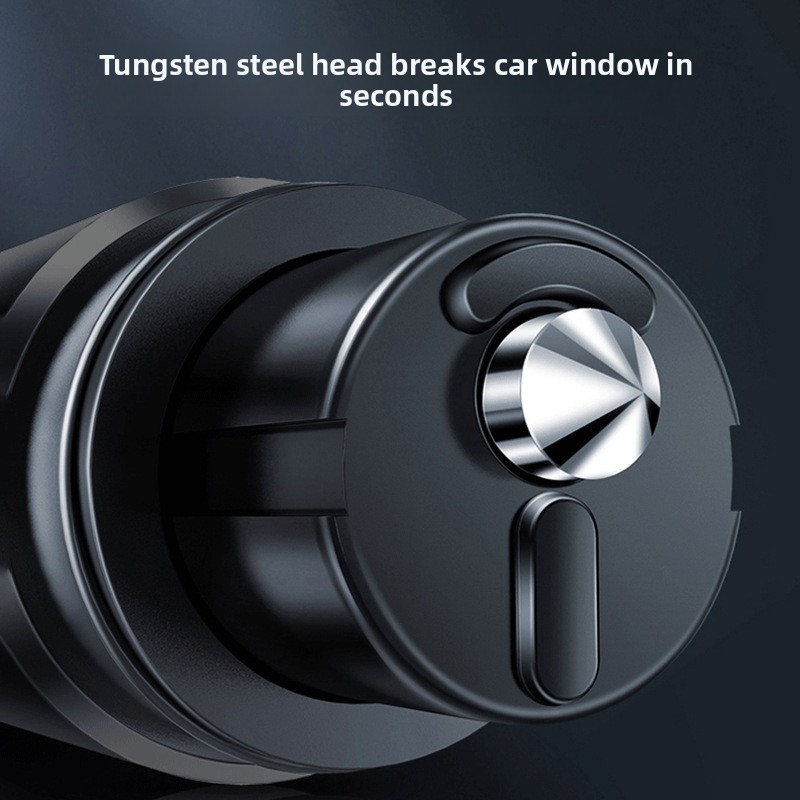 Silver 2-in-1 Emergency Car Escape Tool - Spring-Loaded Window Breaker & view 4