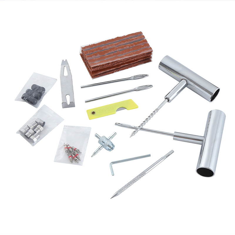 A 33-piece set Green Heavy-Duty Tubeless Tyre Repair Kit - Emergency Puncture view 4