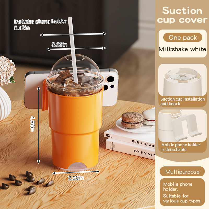 Multi-Purpose Anti-Spill Cup Holder with Suction Base & Detachable Phone