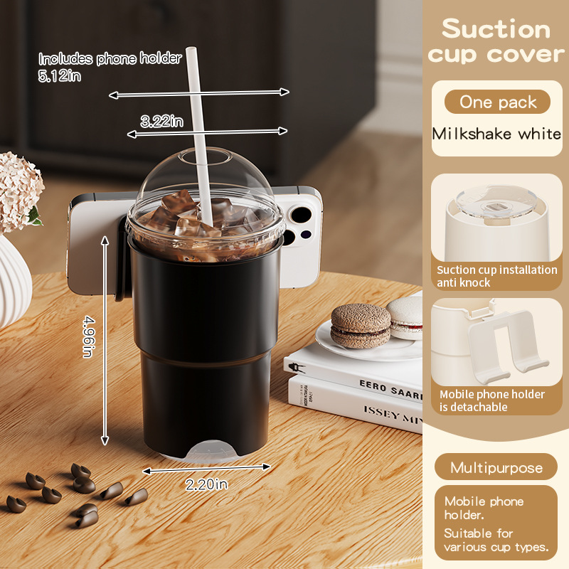 Multi-Purpose Anti-Spill Cup Holder with Suction Base & Detachable Phone