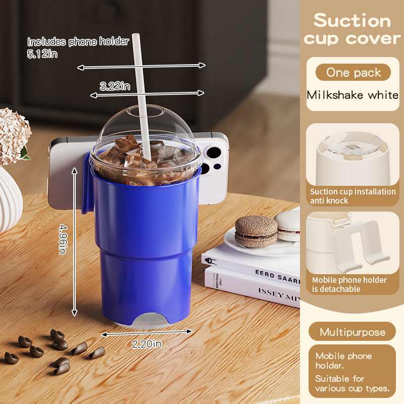 Multi-Purpose Anti-Spill Cup Holder with Suction Base & Detachable Phone