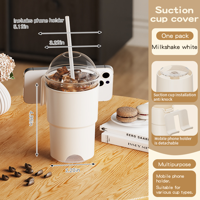 Multi-Purpose Anti-Spill Cup Holder with Suction Base & Detachable Phone