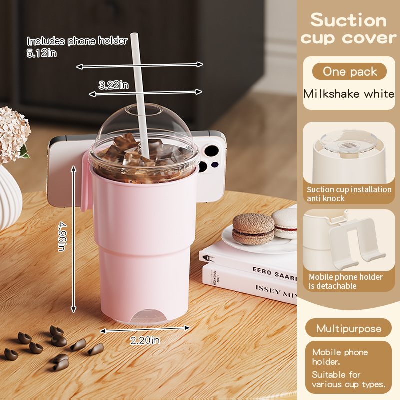 Multi-Purpose Anti-Spill Cup Holder with Suction Base & Detachable Phone