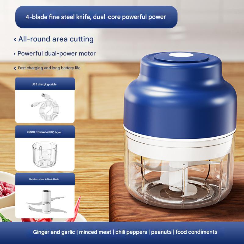 Powerful Mini Electric Food Chopper - USB Rechargeable Cordless Garlic & Meat