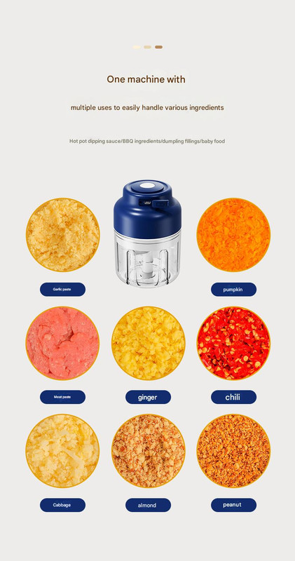 Powerful Mini Electric Food Chopper - USB Rechargeable Cordless Garlic & Meat view 8