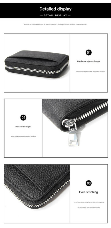 Genuine Leather RFID Blocking Accordion Card Holder & Coin Purse - Large view 5