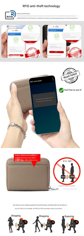 Genuine Leather RFID Blocking Accordion Card Holder & Coin Purse - Large view 2