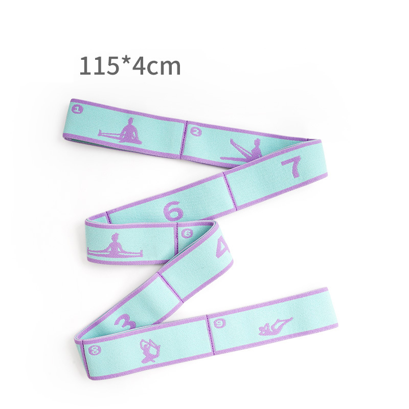 Blue and Purple 9-Loop Yoga Stretch Strap - Numbered Band for Flexibility and — image 1