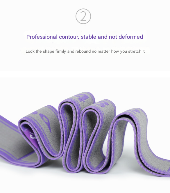 Pink and Blue 9-Loop Yoga Stretch Strap - Numbered Band for Flexibility and view 7