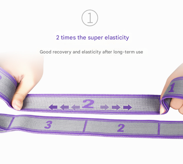 Purple 9-Loop Yoga Stretch Strap - Numbered Band for Flexibility and Physical view 6