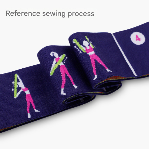 Pink Instructional Yoga Stretch Strap with Embroidered Pose Guide - 11-Loop view 8