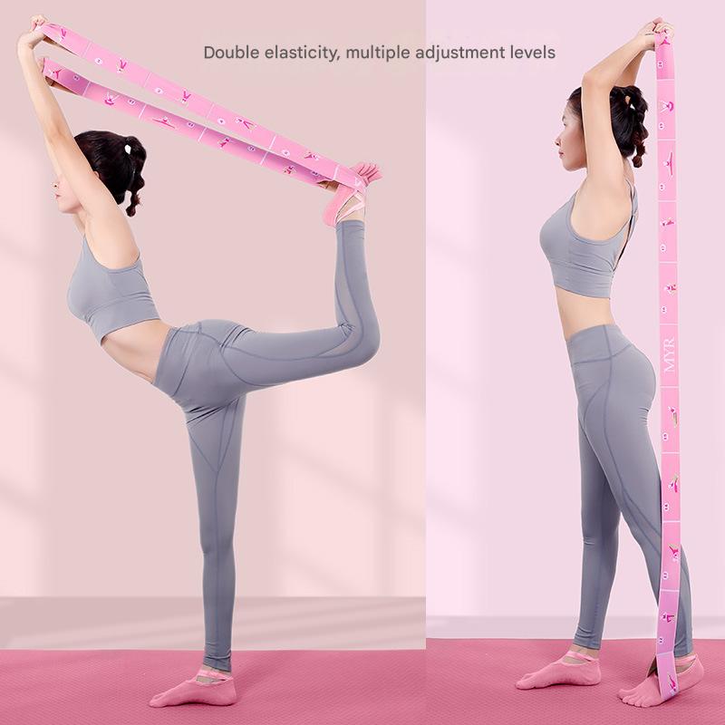 Grey Instructional Yoga Stretch Strap with Embroidered Pose Guide - 11-Loop view 4