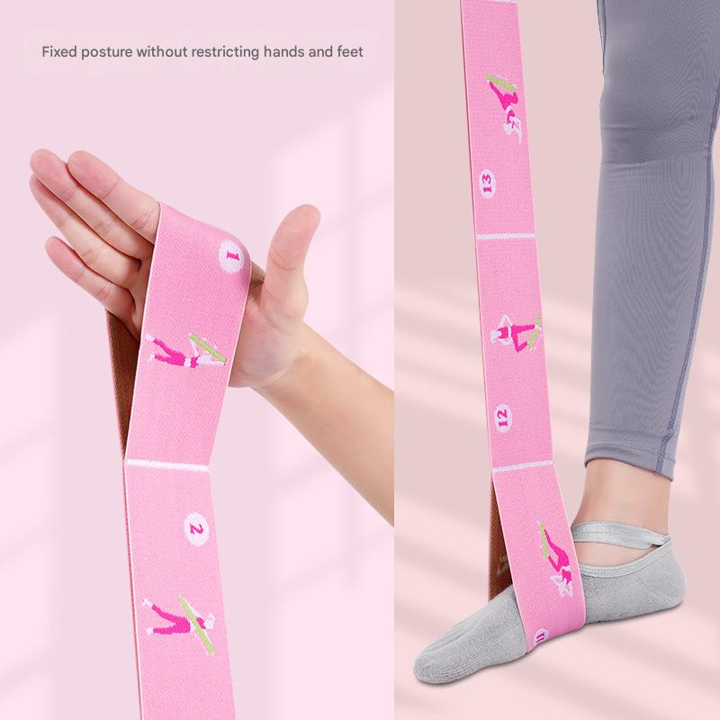 Grey Instructional Yoga Stretch Strap with Embroidered Pose Guide - 11-Loop view 6