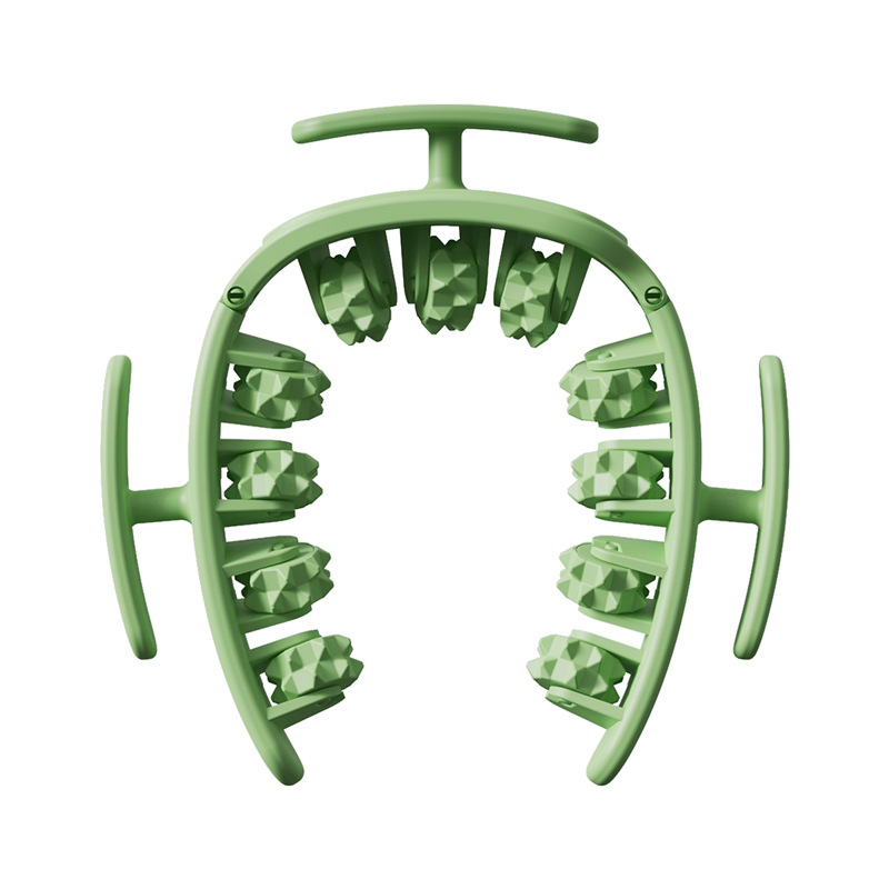 Green Removable Adjustable Wrap-Around Muscle Roller - 11-Wheel Deep Tissue