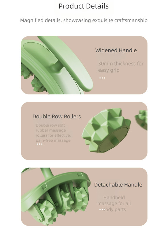 Green Removable Adjustable Wrap-Around Muscle Roller - 11-Wheel Deep Tissue view 8