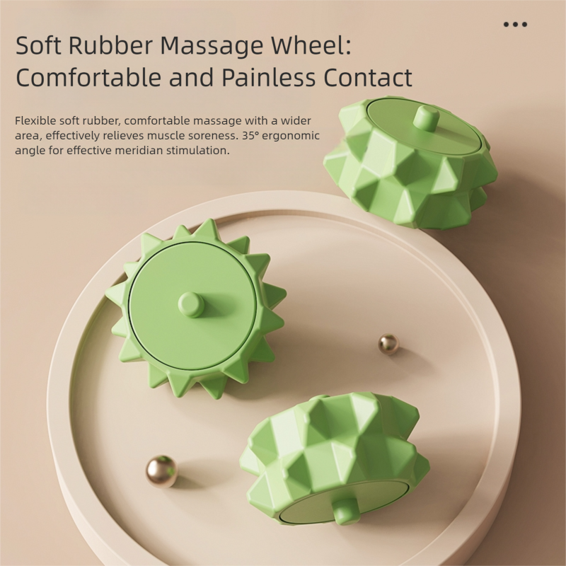 Green Removable Adjustable Wrap-Around Muscle Roller - 11-Wheel Deep Tissue view 11