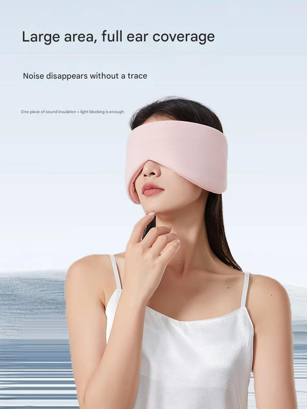 Beige Reversible All-Season Sleep Mask - Cooling & Warming with Sound Muffling view 3