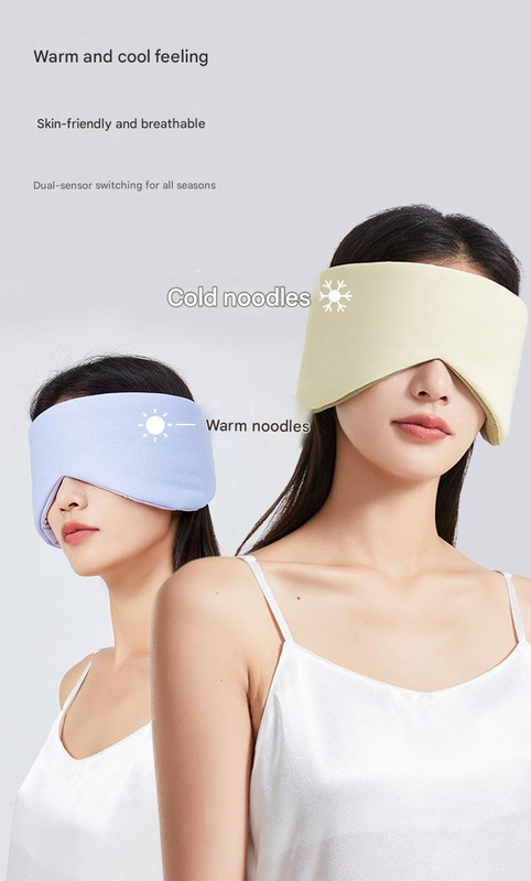Black Reversible All-Season Sleep Mask - Cooling & Warming with Sound Muffling view 4