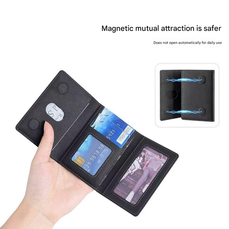Brown 3-in-1 Magnetic Wallet for MagSafe - Slim PU Leather Card Holder with view 6
