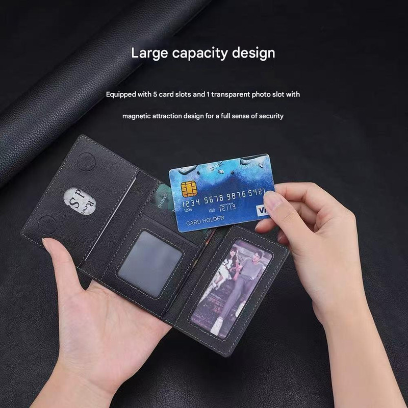 Brown 3-in-1 Magnetic Wallet for MagSafe - Slim PU Leather Card Holder with view 7