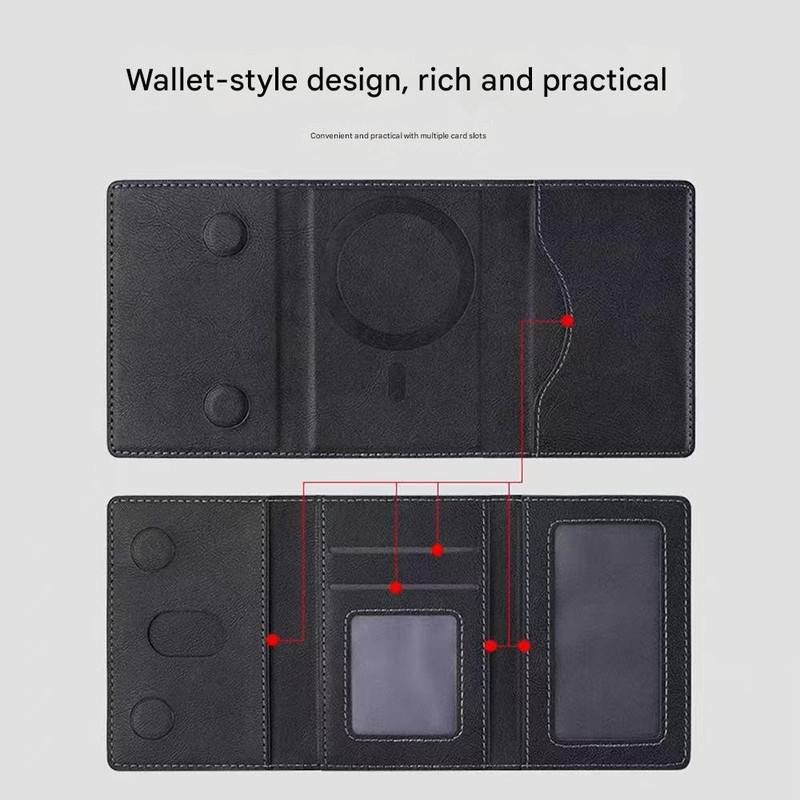 Dark Green 3-in-1 Magnetic Wallet for MagSafe - Slim PU Leather Card Holder view 5