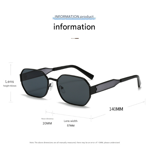Black Frame and Black Grey Lenses Modern Retro Geometric Sunglasses - Chic view 8