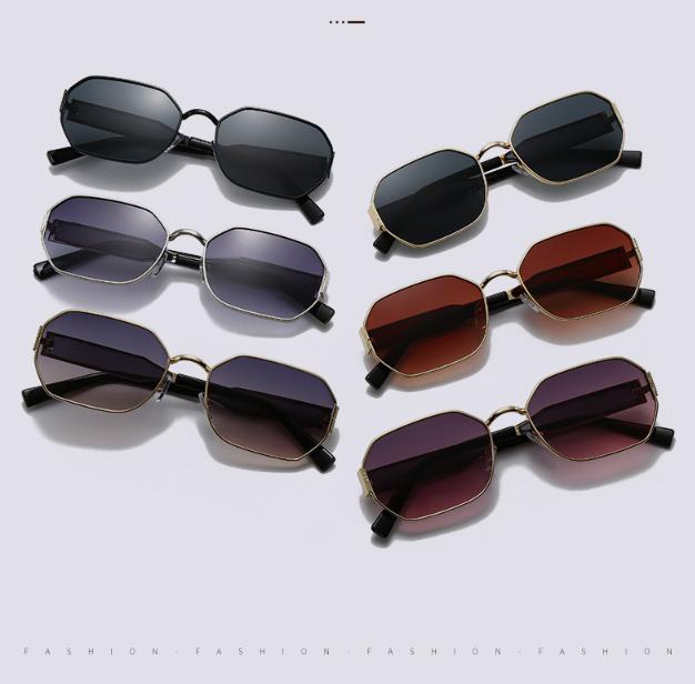 Silver Frame and Grey Lenses Modern Retro Geometric Sunglasses - Chic Metal view 3