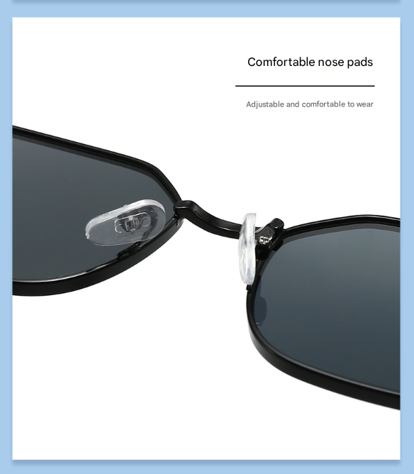 Silver Frame and Grey Lenses Modern Retro Geometric Sunglasses - Chic Metal view 10