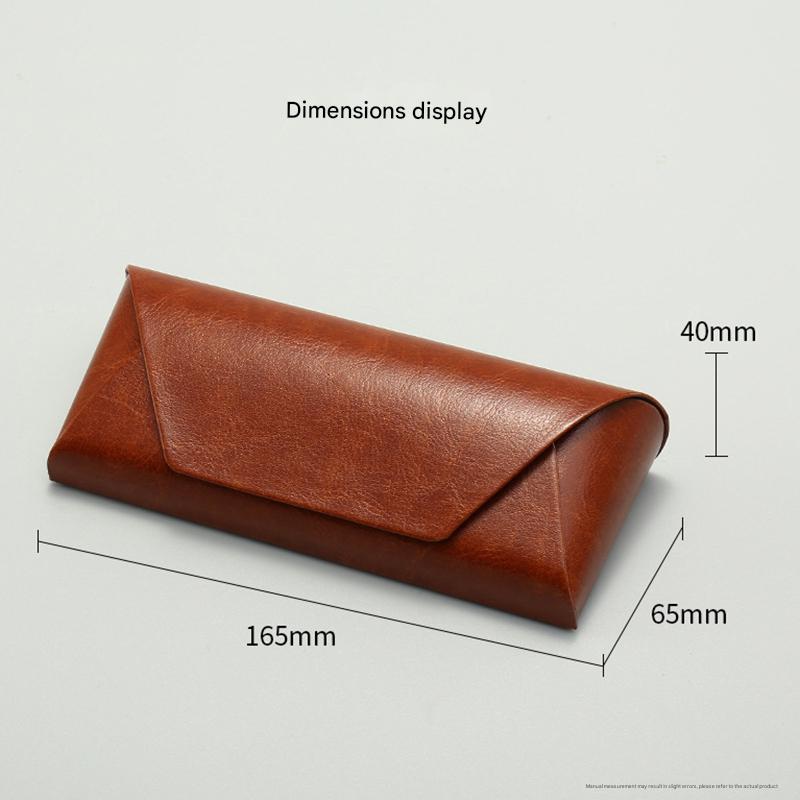 2 Pcs ( 1 Brown + 1 Black ) Vintage Style PU Leather Eyewear Case - Protective view 4