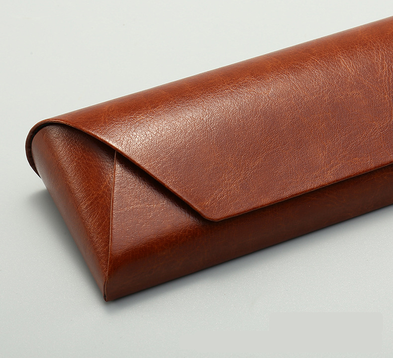 2 Pcs ( 1 Brown + 1 Black ) Vintage Style PU Leather Eyewear Case - Protective view 5