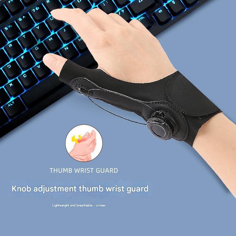 Black Adjustable Thumb Brace with Dial System - Wrist & Thumb Stabilizer for