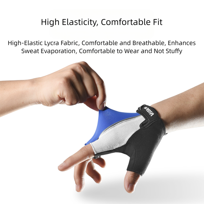 Size XL Blue Padded Half-Finger Cycling Gloves - Breathable Shock-Absorbing view 4
